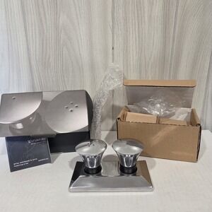 Waterford Metal Signatures Clarion Salt & Pepper with Tray NIB